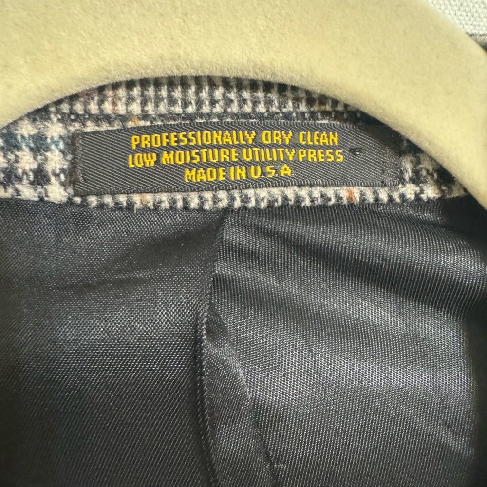 Vintage Classic 100% Wool Blazer Classic Thin Line Plaid Size L - XL - Picture 7 of 10